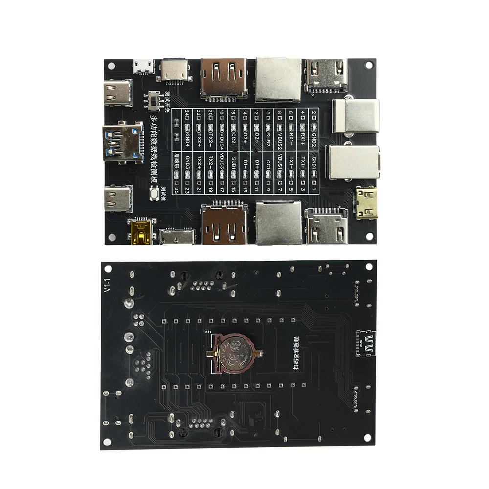 Portable Multi Interface Cable Tester Board Support TYPE C LIGHTNING MICRO B MINI B Network Printer Detector