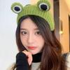 2023 New Big Eyes Knit Frog Headband Wash Makeup Hair Band Cute Cartoon Scrunchies Autumn Spring Headdress Hair Accessories