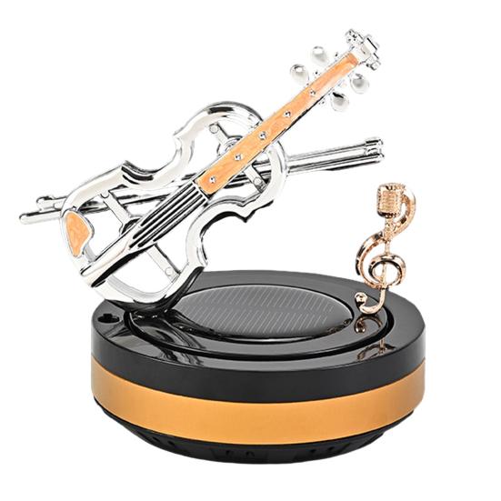 Автомобильный диффузор для ароматерапии на солнечной энергии, вращающаяся скрипка, внешний вид, портативная форма для ароматерапии, автоматический освежитель воздуха