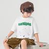 Boys' Cooling Cotton Short-Sleeve T-Shirt with Graffiti Print