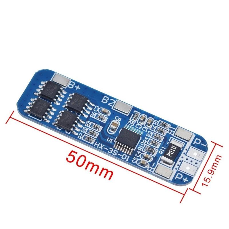 Плата защиты BMS 3S 10A 11.1V 12.6V Li-ion Литий-ионный Модуль Зарядного Устройства для Батарей 12V 18650 Плата Аккумуляторной Схемы с Защитой от Перезаряда и Глубокого Разряда