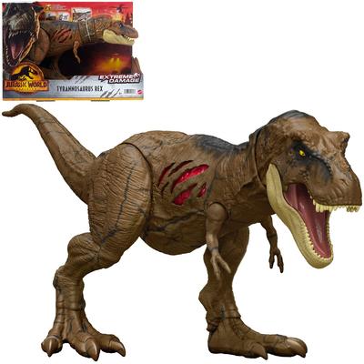 Mattel Мир Юрского периода Новый правитель Поврежденный Тираннозавр Рекс II [Общая длина: приблизительно. 17,5 дюймов (43 см)] [Возраст 4 года и старше] HGC19