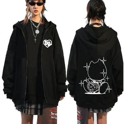 Шведский рэпер Bladee Drain Gang Logo, толстовка на молнии, мужская повседневная толстовка на молнии большого размера, уличная мода, винтажные куртки