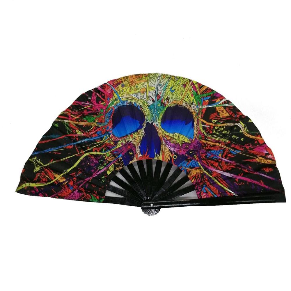 1 pcs Cloth Large Bamboo Wood Gift Summer Supplies Folding Hand Fan Festival Decor Dancing Fan