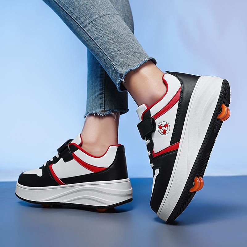 Четырехколесные спортивные роликовые коньки для мальчиков и девочек, можно снять студенческую обувь для скейтбординга, спортивную обувь