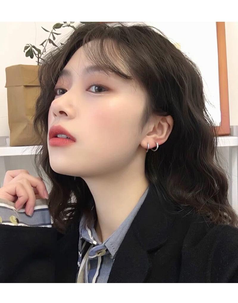 Korean High-Grade Large Hoop Earrings - Sterling Silver Plated, Retro, Simple Design, European & American Style Temperament.