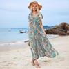 Women's Dresses New Holiday Beach Dresses V-Neck Split Dresses Fashion Slim Long Dresses