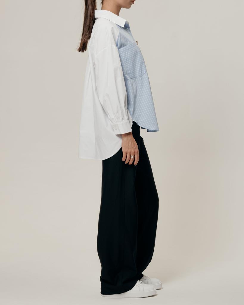 Рубашка женская Modalinda 7127 36 бело-голубая