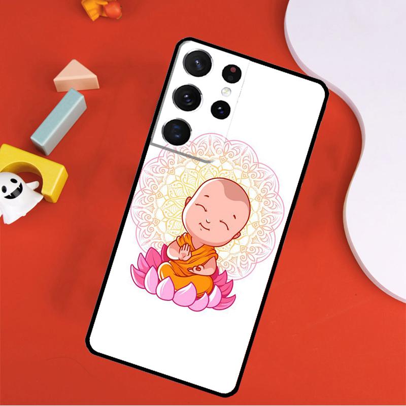 Be Happy Little Buddha Phone Case For Samsung Galaxy S25 Ultra S24 Ultra S9 S10 S20 S21 S22 S23 Plus S24 FE Cover