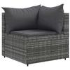 VidaXL Garden Furniture Set 7 Pcs with Cushions Grey Wicker, Outdoor Sofa Set, Garden Corner Sofa, 3308186