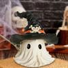 Halloween Ornament Ghost Wearing Witch Shape Statue Indoor Outdoor Display Statue Haunted House Ghost Ornament
