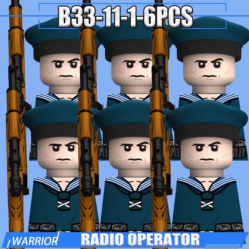 Фигурки военных моряков времен Второй мировой войны, строительные блоки, лидер, армейский воин, командир лодки, артиллерийские аксессуары, кирпичики-оружие, игрушки, подарки