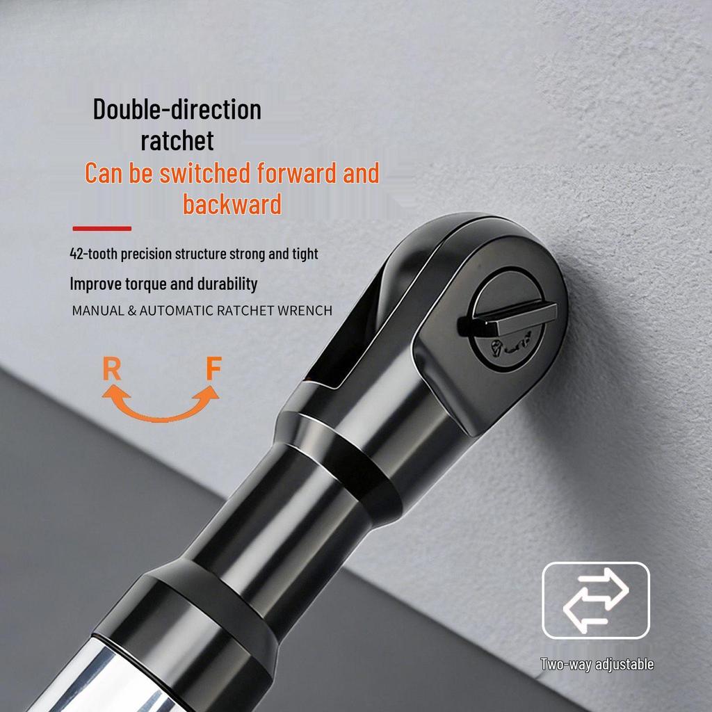 Extended Heavy-Duty 72-Tooth Right-Angle Three-in-One Ratchet Wrench: Manual, Electric, Pneumatic for Auto Repair