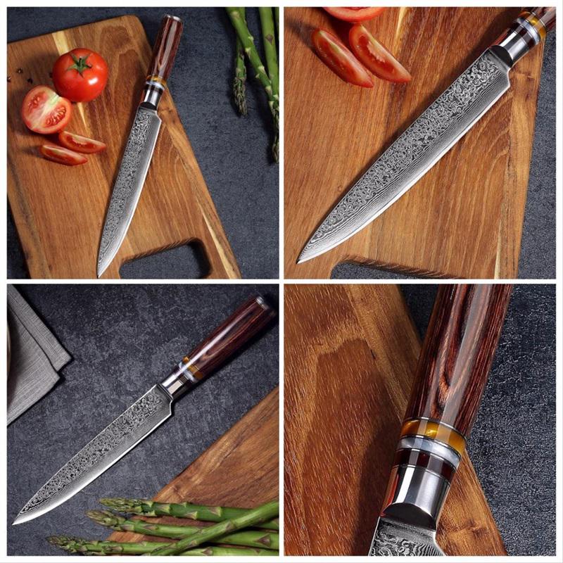 Набор кухонных ножей из 2 предметов, универсальный нож для нарезки, японский кухонный нож из дамасской стали VG10