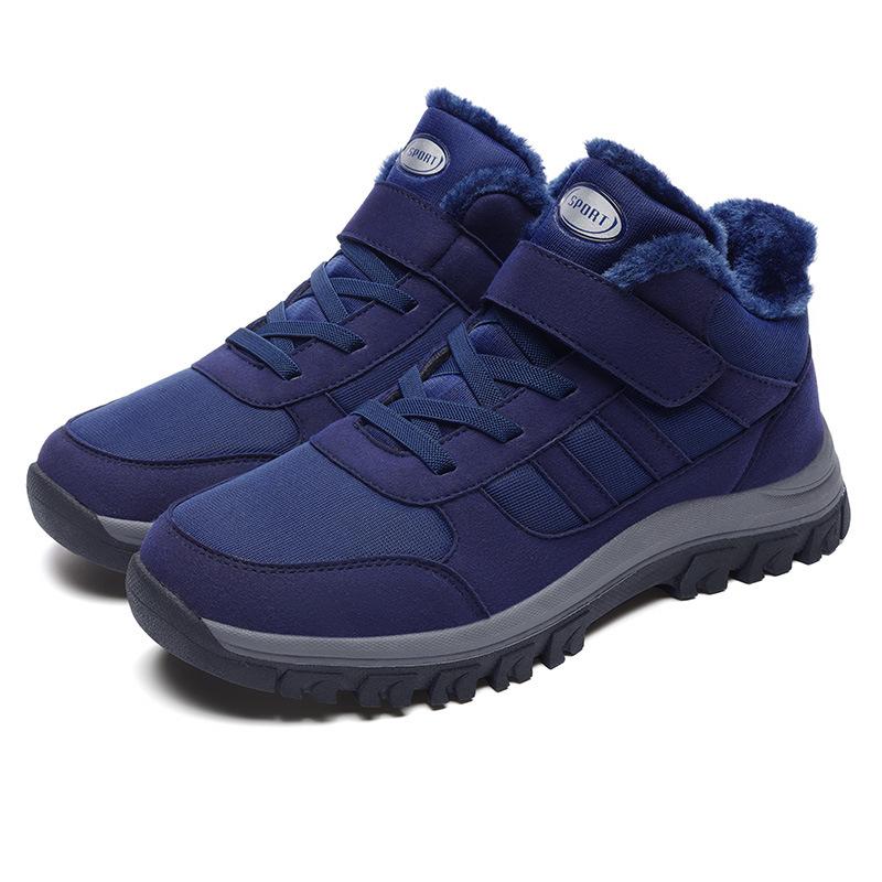Туфли для пожилых людей женские флисовые утепленные для ходьбы нескользящая мягкая подошва для мамы зимние теплые хлопковые высокие ботинки для снега туфли для отца