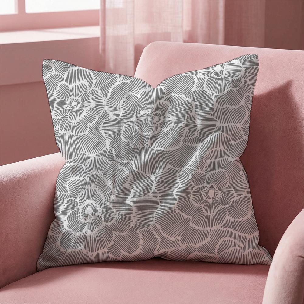 flower pattern Cushion Cover MultiScene Pillow Cover for Home Car Reversible Soft Durable for Daily Use