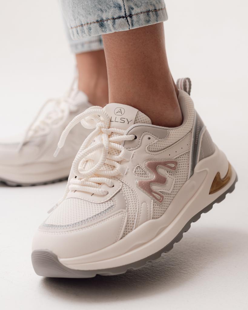 Кроссовки текстильные Allsy 26803 36 молочные кожа