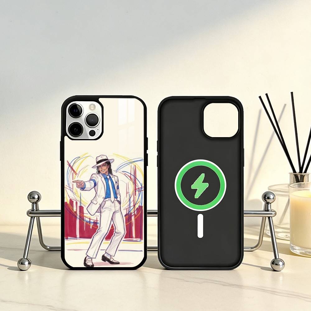 Милый мультяшный чехол для телефона Майкл Джексон (M-Michael J-Jackson) для iPhone 17, 16, 15, 14, 13, 12, 11 Plus, Pro Max, магнитный, для беспроводной зарядки MagSafe