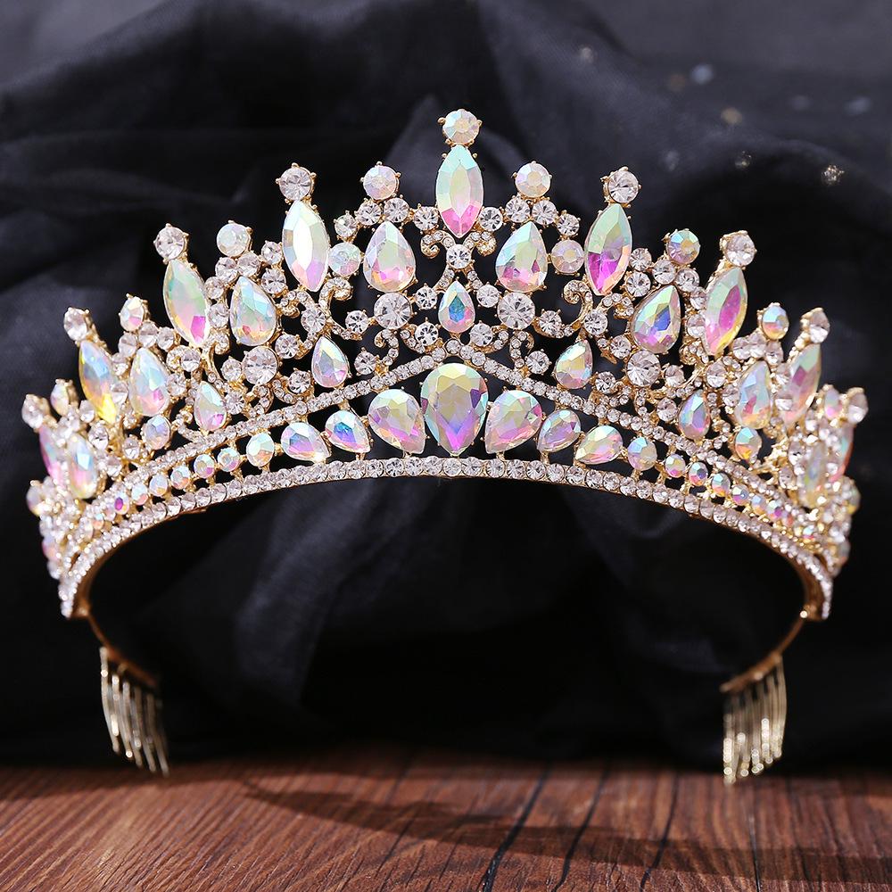 Baroque Rhinestone Crown Hair Comb for Bridal or Birthday Accessories