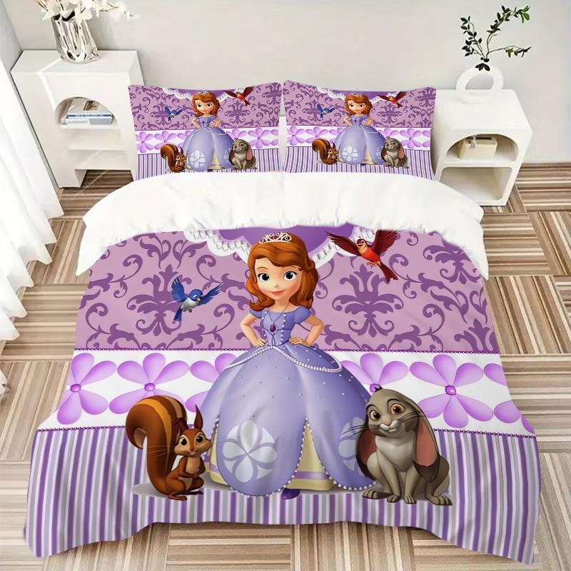 Princess Sofia'S Royal Garden Print 3Pcs Bedding Setduvet Cover With 2 Bedropillowcase Home Birthday Gift
