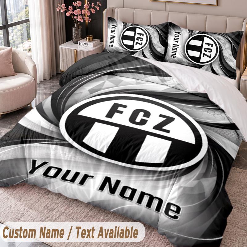 FC Zürich Printed Bedding Set Custom Name Text 1 Duvet Cover 2 Pillowcases For Bedroom