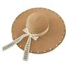 New bow lace straw hat women's summer seaside beach vacation sun hat large brim sun protection hat