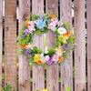 Весенний венок на дверь 17,7 дюймов, цветочный венок из зелени, искусственные цветы, украшение для входной двери фермерского дома