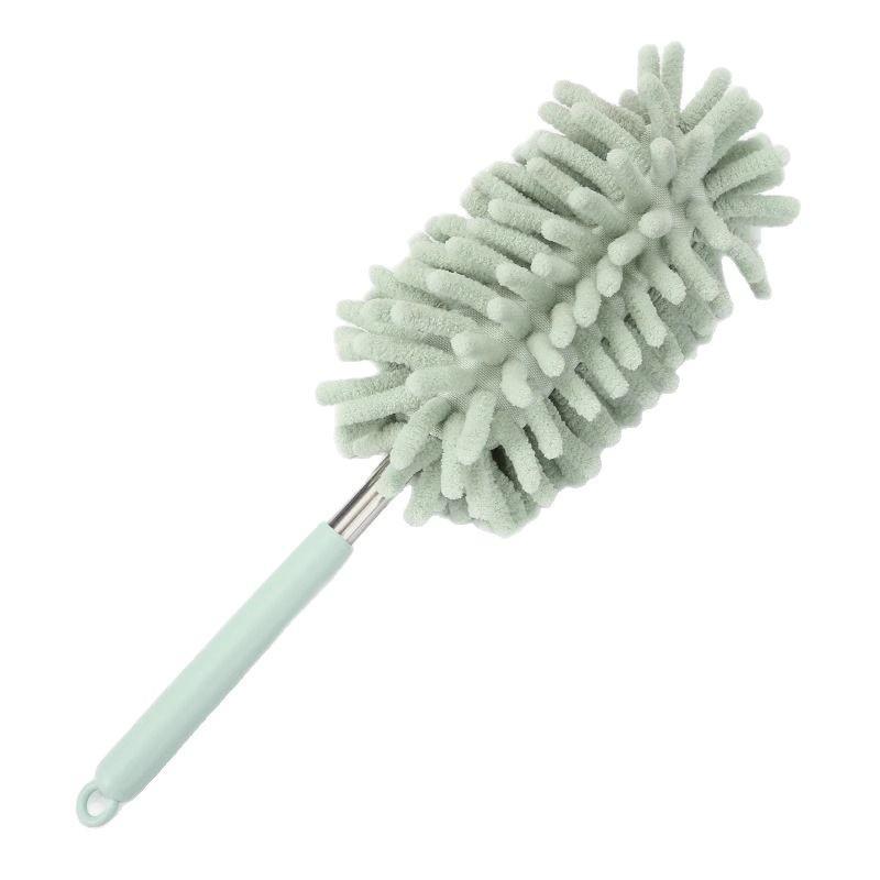 Telescopic Pole for Floor, Cabinet, and Ceiling Cleaning with Feather Duster and Dust Removal Features