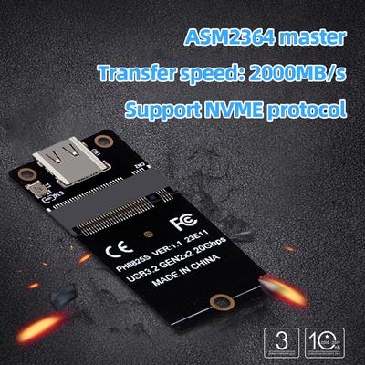 Плата-райзер M.2 на Type C, плата преобразования NVME USB3.2 Gen2x2, адаптер 20 Гбит/с 2000 МБ/с для SSD 2230/42/60/80, дропшиппинг