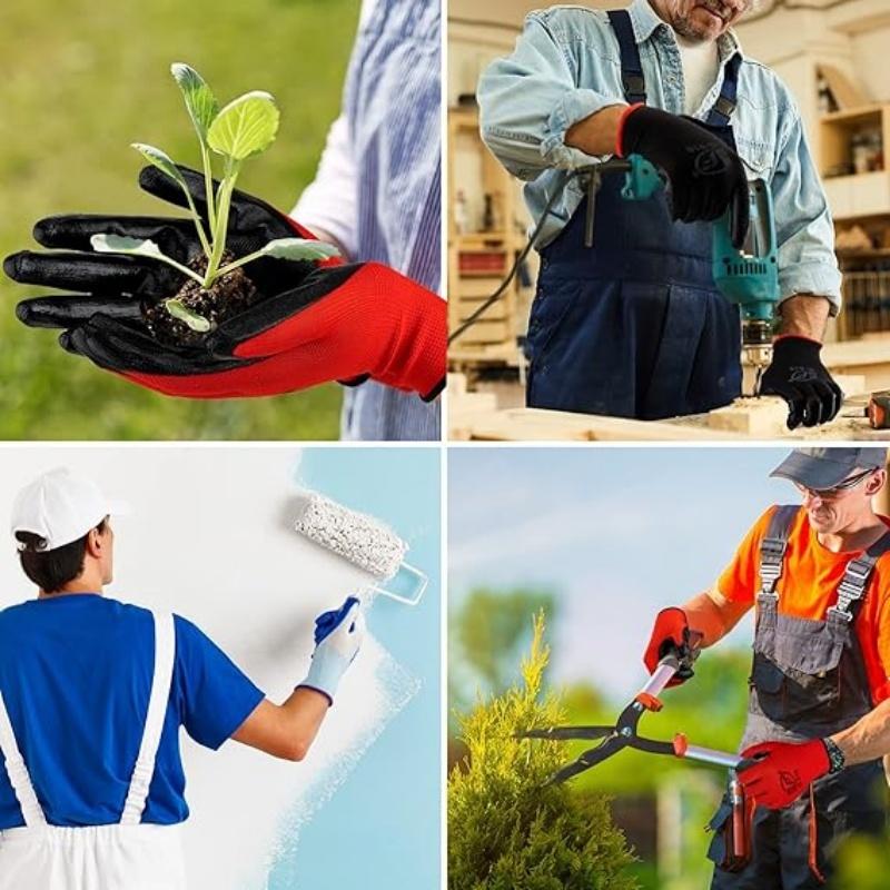 20 шт. Защитные рабочие перчатки с нитриловым покрытием, дышащие, нескользящие, садовые перчатки для строительства, сада, двора, промышленные рабочие перчатки