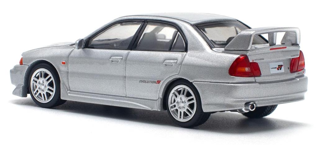POP RACE MITSUBISHI LANCER EVOLUTION IV STEEL SILVER Completed Product 1/64 -