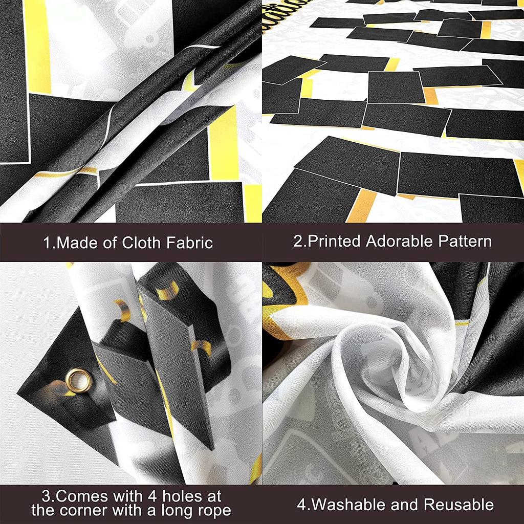 Баннер для выпускного сезона в помещении, украшение для сцены, флаг, украшение для выпускного, подвесной флаг 72 × 44 дюйма