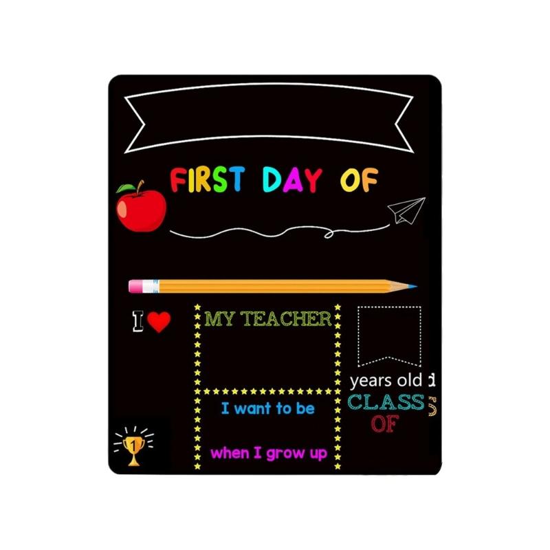 Back to School Board First & Last Day of Kindergarten Sign Double-Sided Erasable Chalkboard Message Board For Preschool