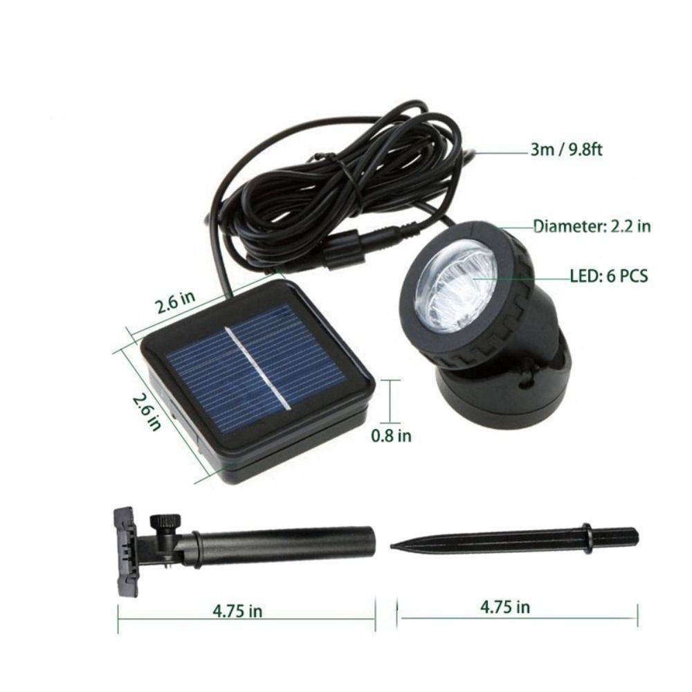 Dual Waterproof Solar Pond Spotlights Auto On/Off Solar Spot Light Solar Lights  Lawn Lighting