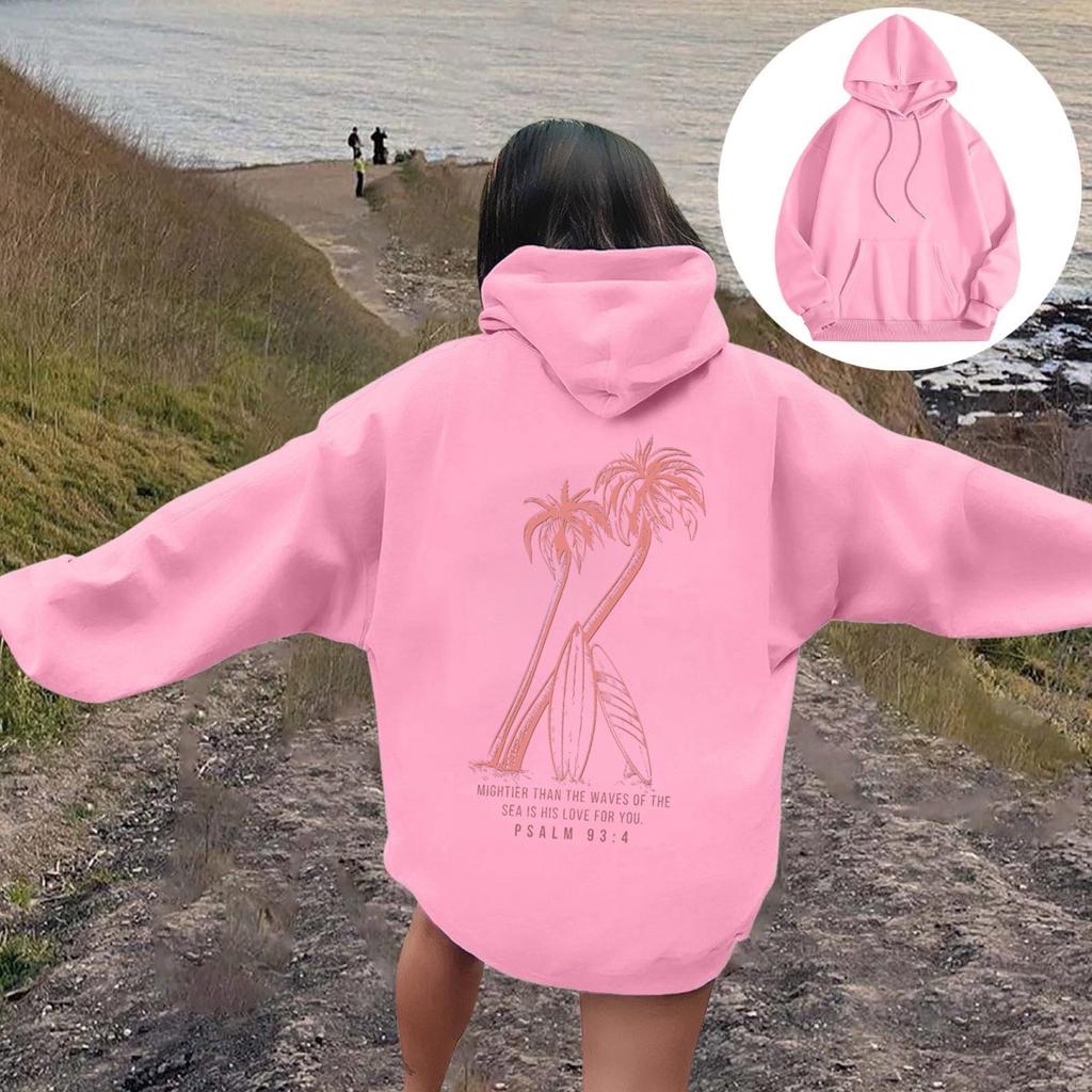 Женская модная толстовка с длинным рукавом, принтом букв, капюшоном, завязками, большим карманом, толстовка сверху