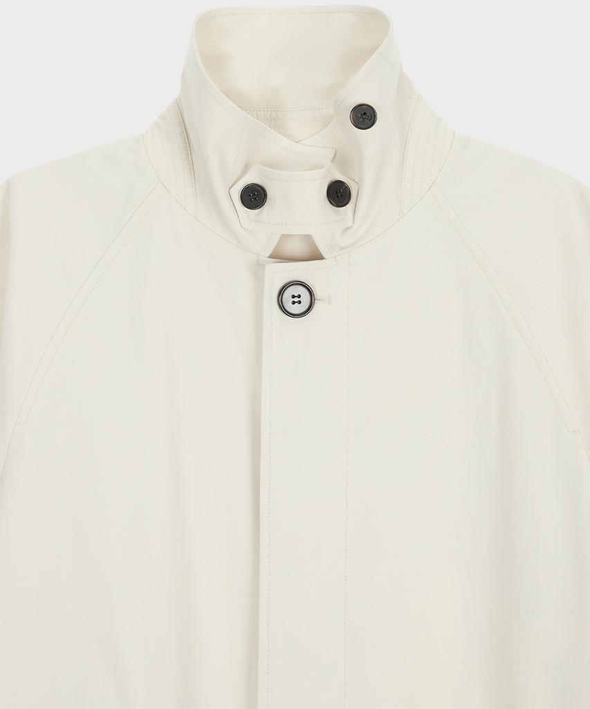Taildern Tailored Balmacaan Long Coat Ivory