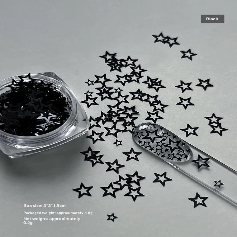Mini Sparkling Hollowed-Out Pentagram Nail Glitter Nail Art Accessories Glitter Powder Sequin Art Decorations Manicure Tool