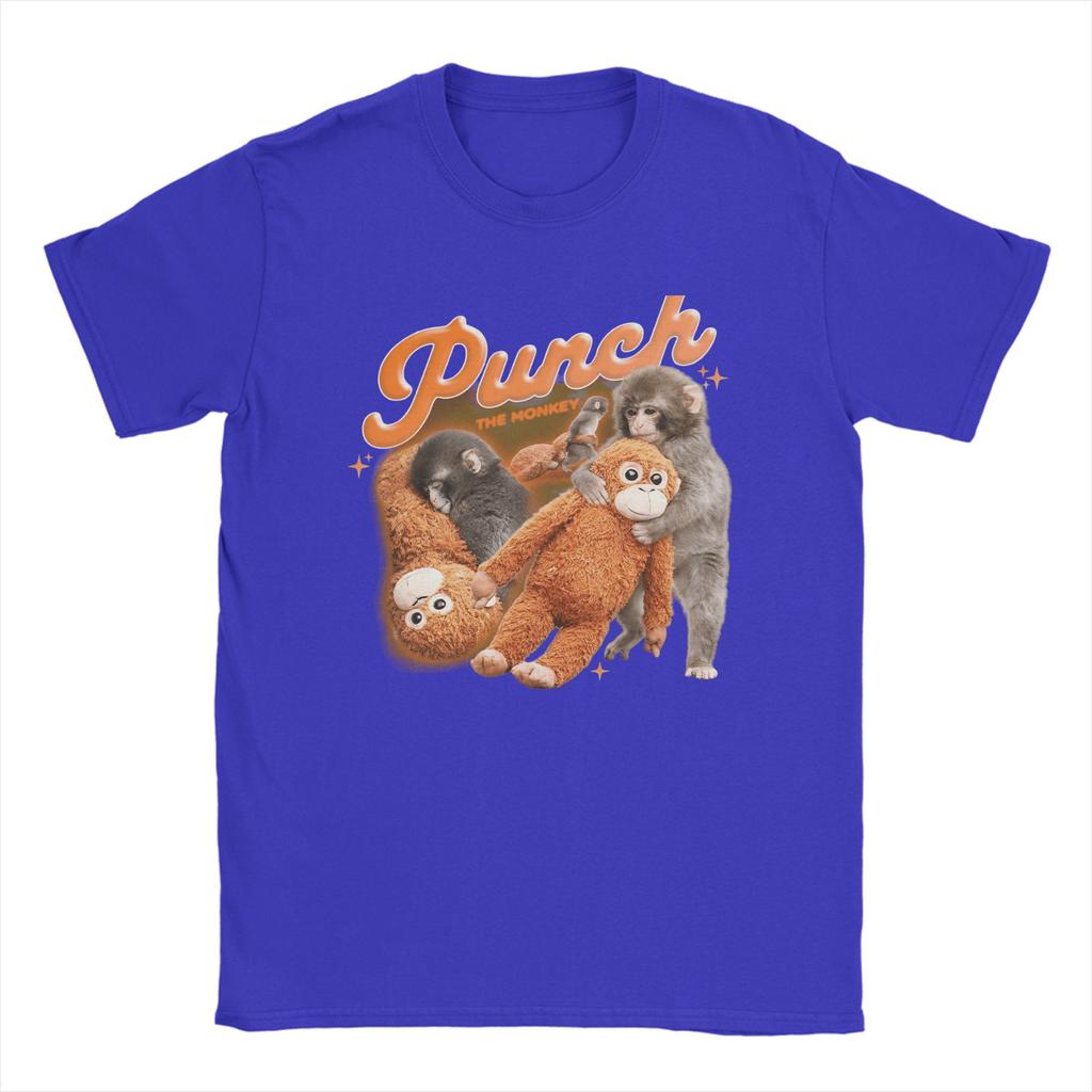 Unisex Monkey Punch T Shirt  Pure Cotton Tops Novelty Short Sleeve Crewneck Tees Big Size TShirts