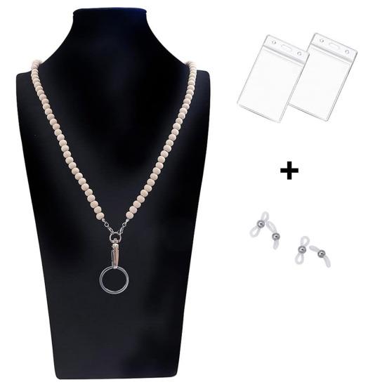 Красочные деревянные бусины учитель шнурок держатель удостоверения личности выдвижной значок катушка ключи очки