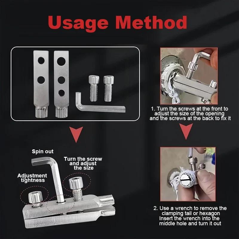 Извлекатель сломанной проволоки Инструменты для нарезания резьбы Извлекатель винтов для кранов Ремонт углового вентиля для водопроводных кранов на 4/6 точек Извлекатель болтов Сантехнический инструмент