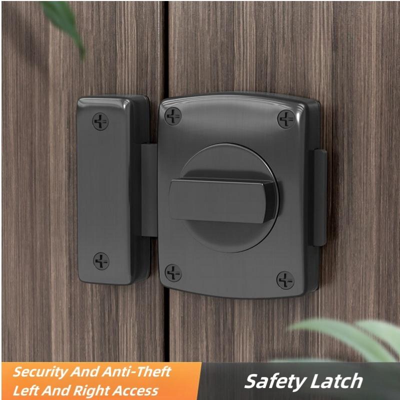 Cast Metal Hook Door Latch Bathroom Door Right-angle Push-pull Left And Right Rotating Latch Partition Anti-theft Door Lock