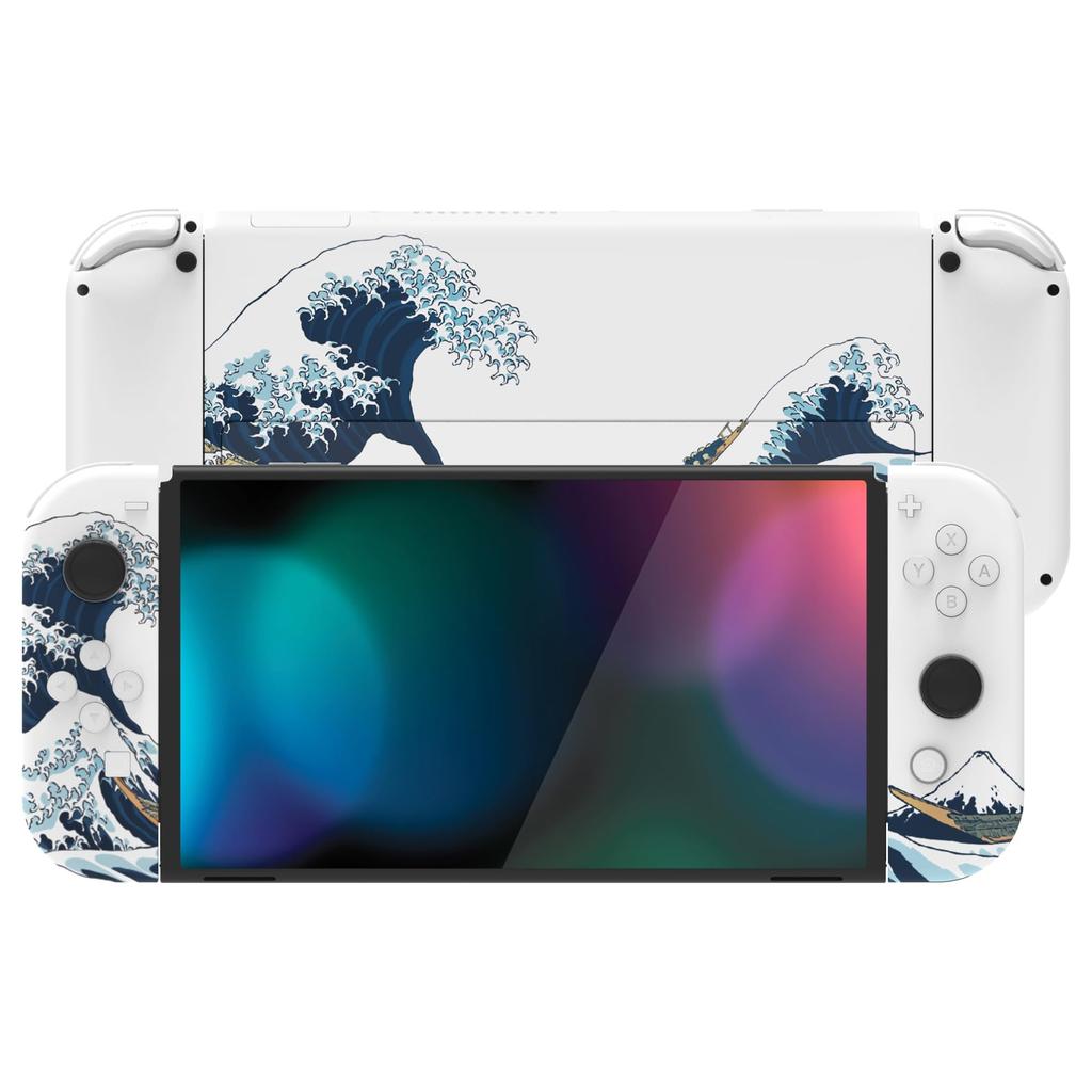 Not the Main Body eXtremeRate Switch Pattern Back Plate for OLED PC Switch Rear Switch Compatible for Switch OLED Handheld Controller Kick Stand and