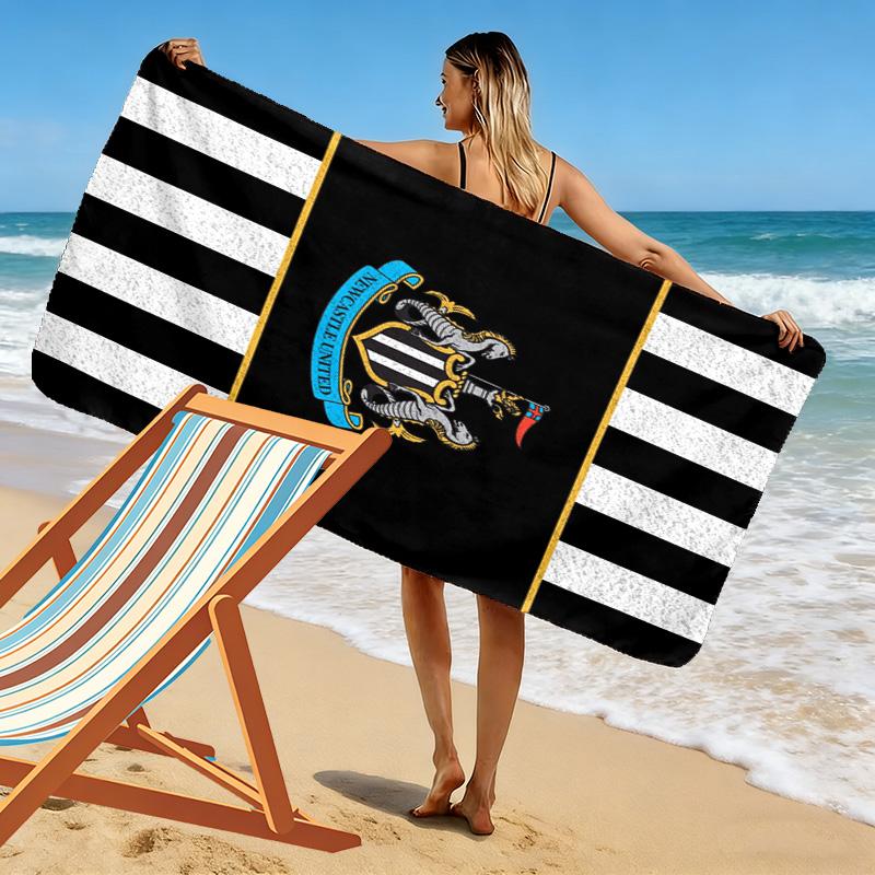 Newcastle United Logo Print Beach Towel, Large Soft Quick Dry Towel for Beach Camping Swimming