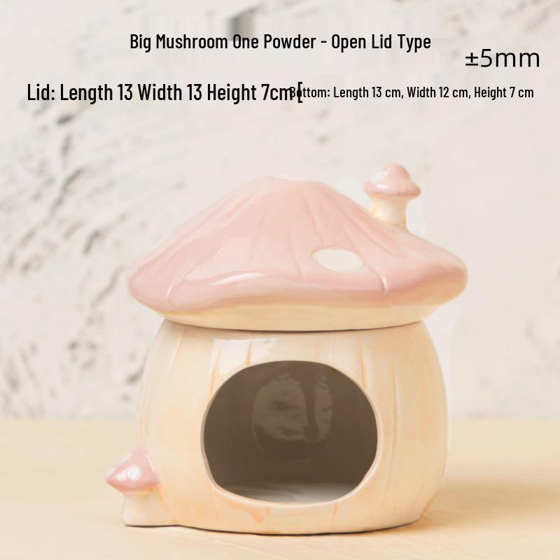 Mushroom Ceramic Burrow: Hamster & Small Pet Cooling Nest