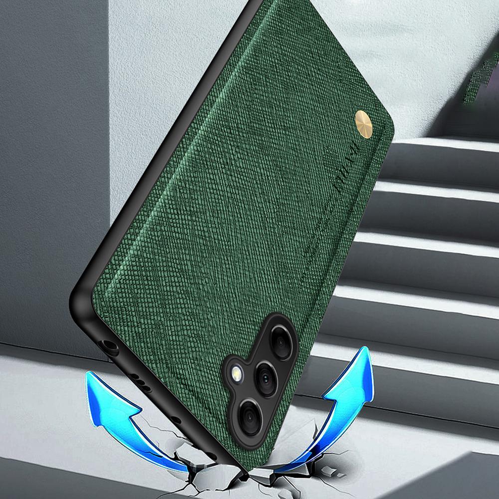 For Samsung Galaxy S25+ Case Cross Texture Leather+TPU Phone Cover Support Magnetic Car Holder