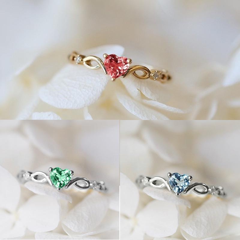 Exquisite Simple Heart-shaped Ring for Ladies Romantic Birthday Gift for Girlfriend. Fashionable Zircon Jewelry Ring for Ladies