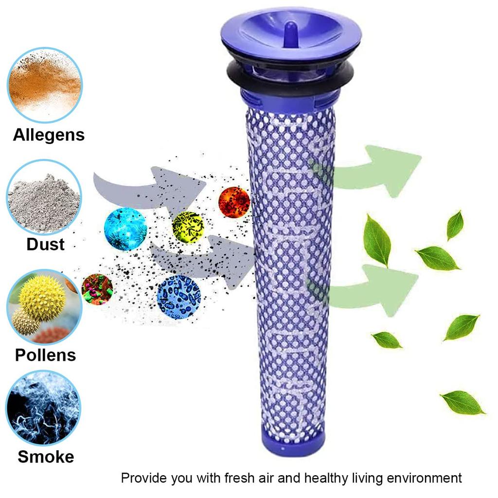 Фильтр EATBALE, совместимый с роботом-пылесосом Dyson V7 V8 x 2 Задний фильтр x 1 Задняя крышка двигателя Фильтр Hepa post x 1 Чистящая щетка x 1