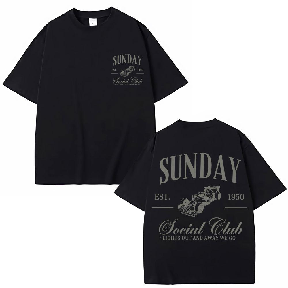 Графическая футболка Sunday Social Running Club Мужская Женская Спортивная Гонки Винтажная Мода Короткий Рукав Свободная Футболка