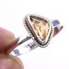 Natural Citrine Gemstone Handmade 925 Solid Sterling Silver Ring Size 10 H8I92