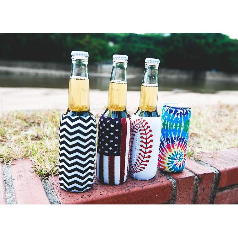 4 Pack 12oz Slim Beer Can Cooler Sleeves, Neoprene Beer Can Cooler Bulk, Collapsible ulators Cooler Cover Fits for White Claw/Spiked Seltzer and More